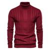 Sweter Jesień Nowy Męski Golf Casual Dzianinowy Ciepła Koszulka Męska Jednolity Kolor Sweter Duży Rozmiar