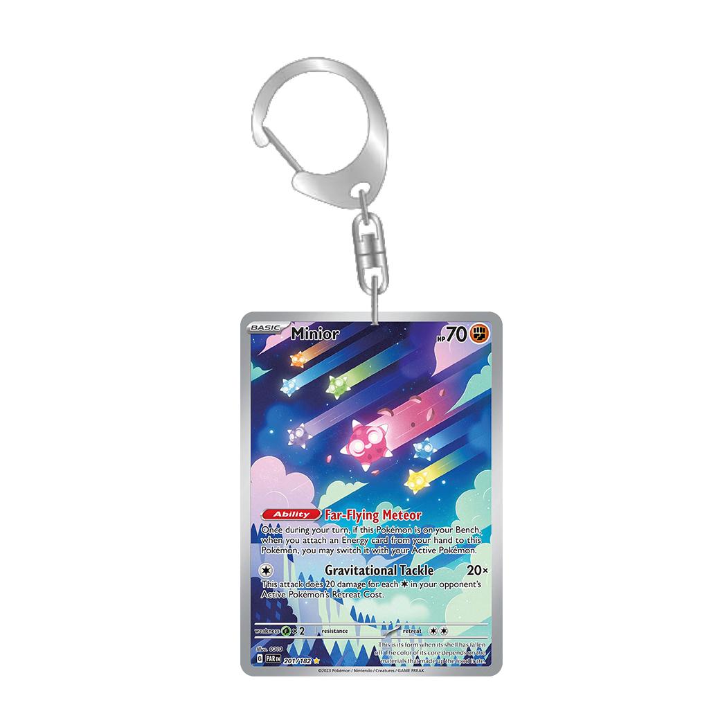 Anime Cartoons Acrylic Key Buckle for Mew Raichu Starly Braixen Skitty Eevee Evolutions Team Rocket Self-Made Card Key Ring Gift