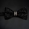 Solid Color Rhinestone Collar Flower British Style Adjustable Gentleman's Bow Tie Bowtie Collar Cravat Men's Suit Accessory