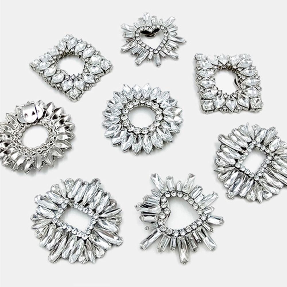 Accessories Wedding Bride Shoe Decorations Clip Glass Crystal Rhinestone Shiny Clips High Heel Removable Buckle Decorative Women