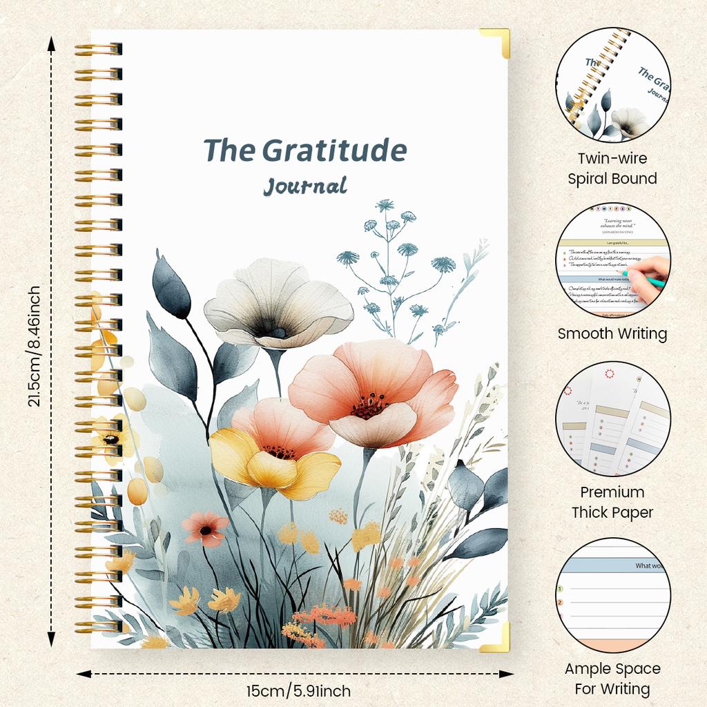 1Pc: Daily Prayer Book Undated Daily Gratitude Planner Full-Color Interior Pages Hardcover With 2Pc Quote Stickers