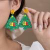 Three-Dimensional Single-Layer Acrylic Star Earrings Creative Christmas Tree Holiday Party Atmosphere Earrings