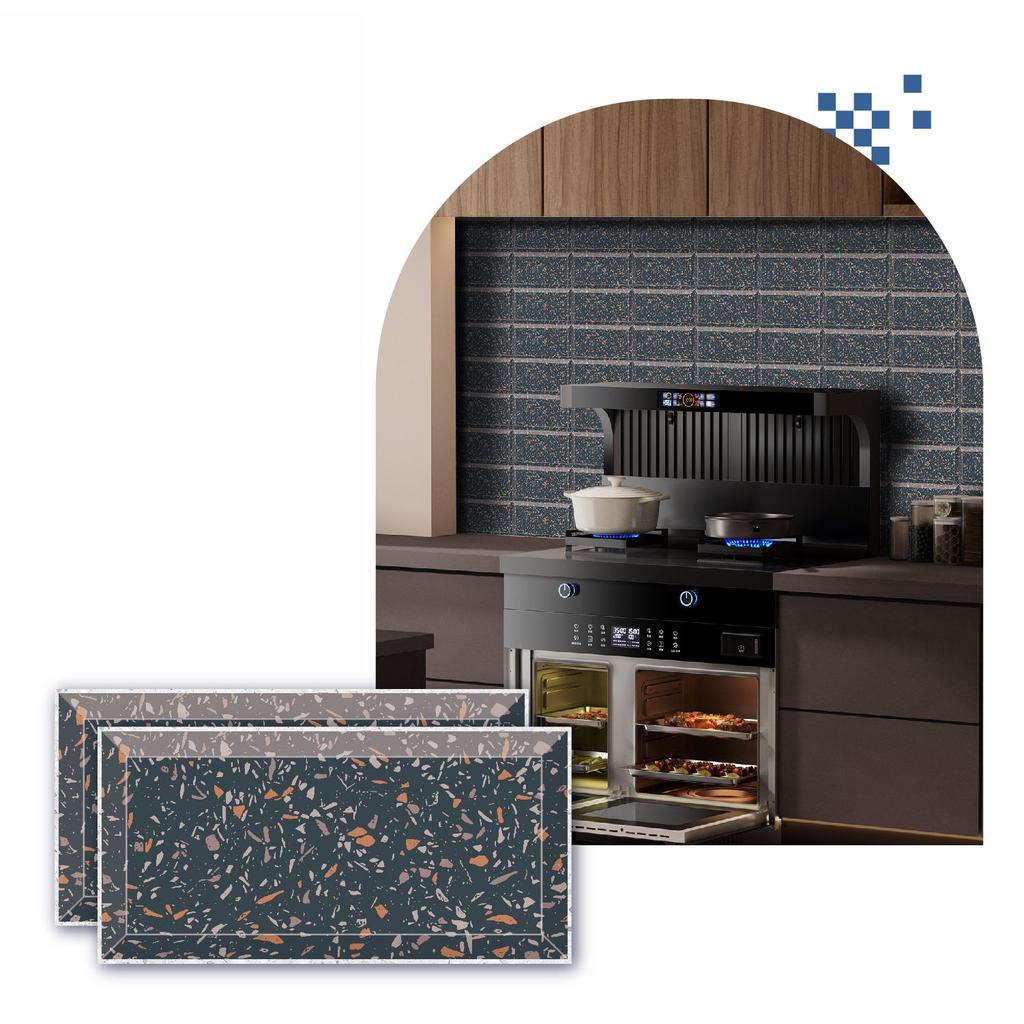 Adesivo per Piastrelle Autoadesivo Impermeabile in PVC 10x20cm Grana Marmo Cristallo Lucido Adesivi da Cucina Decorazione Murale Bagni Adesivo Murale