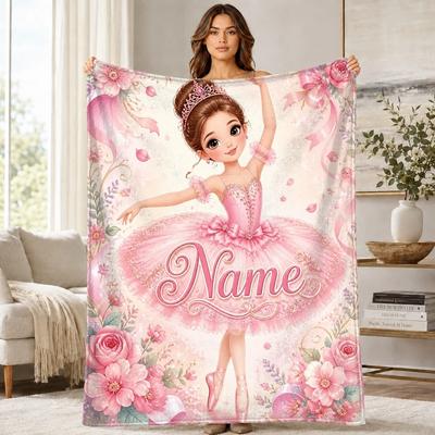 Ballerina Princess Coral Fleece Blanket Dance Theme Decor