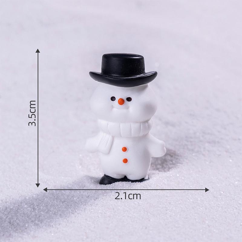 Cute Snowman Santa Claus Ornament Christmas Decoration Creative Diy Desktop Small Ornament Miniature Figurines Xmas Gifts