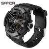 SANDA Men's Outdoor Sports Luminous Waterproof Dual Display Multifunctional Electronic Watch