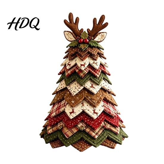 Schlafzimmer Festliche Akzente DIY gesteppter Weihnachtsbaum Bausatz Handgefertigter Stoff Tischdekoration Gartenornamente Feiertags Bastelprojekt für Zuhause