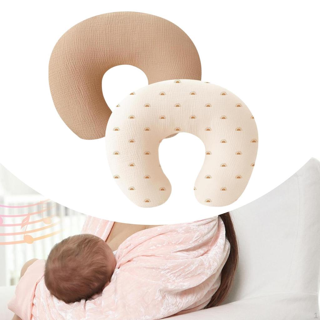 2 Pieces Nursing Baby Pillow Covers Feeding Slipcover for Shower Pink