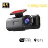 HD Dobbeltlinse Dashcam, 4K Ultra vidvinkel Natkamera, WiFi Dobbeltoptagelse For og Bag, og GPS-optager til Køretøjet