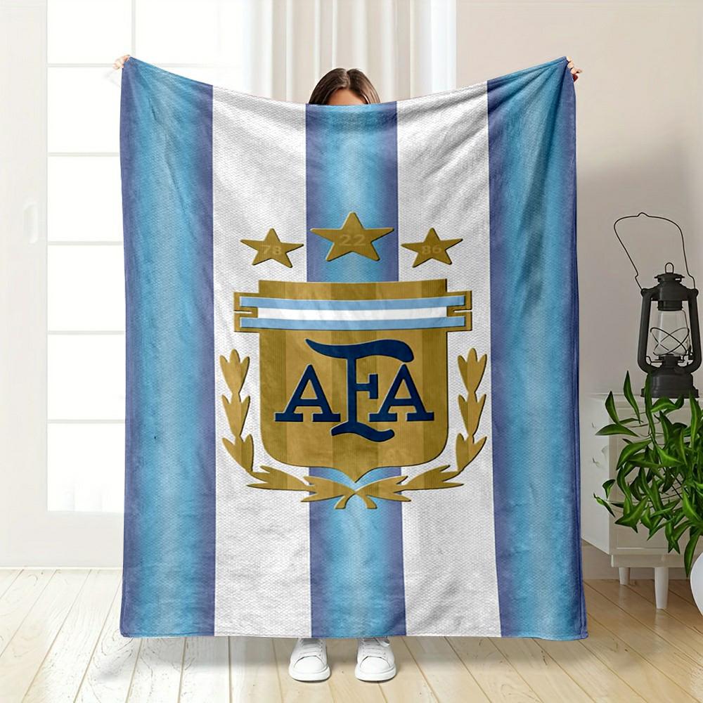 Argentina Football Association Logo Warm Blanket Design Flannel Blanket for Bedroom, Living Room, Sofa, and Nap Sofas