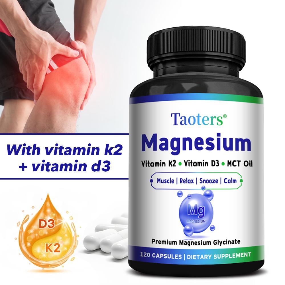 Magnesiumpräparat 210 mg - Vitamin D3 + K2 - 120 Kapseln
