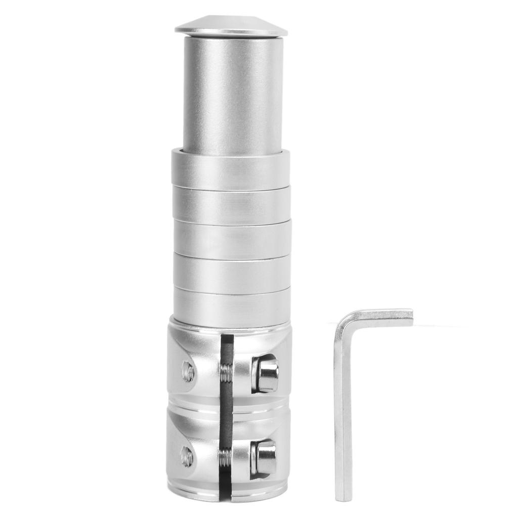 Bike Fork Stem Extender Aluminium Alloy Easy Installation Bicycle Handlebar Riser for Mountain Road BikesSilver