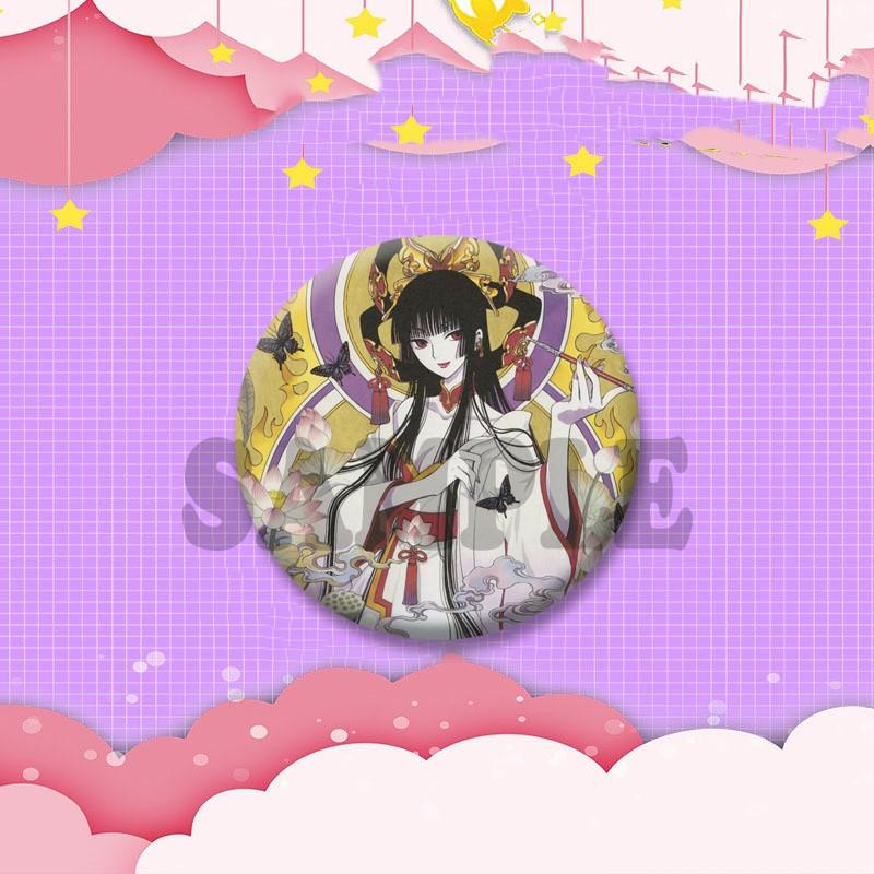Japanese Manga XxxHolic Can Badge Anime Cartoon Round Cosplay Badge Yuuko Kimihiro Watanuki Brooch on Backpack Accessories Gift
