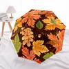1pc Autumn Leaves Automatic Folding Umbrella - Design, Durable Iron Frame for Travel, Outdoor, Beach Fashion Accessory a0920054