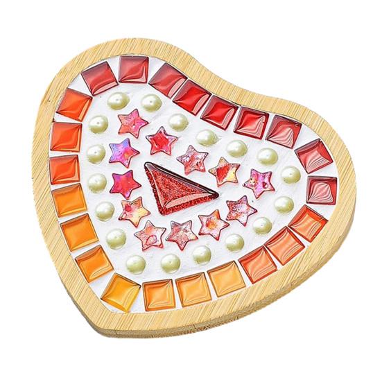 

Набір DIY Підставки під чашки з мозаїки Набір мозаїки змішаних кольорів з дерев яною підставкою Дитячі та дорослі ручної роботи Мозаїчні вироби Підставка під чашку з аксесуарами B