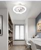 LED RGB Ceiling Fan Light with Remote Control, E27 Base, Dimmable, 360° Rotation for Bedroom