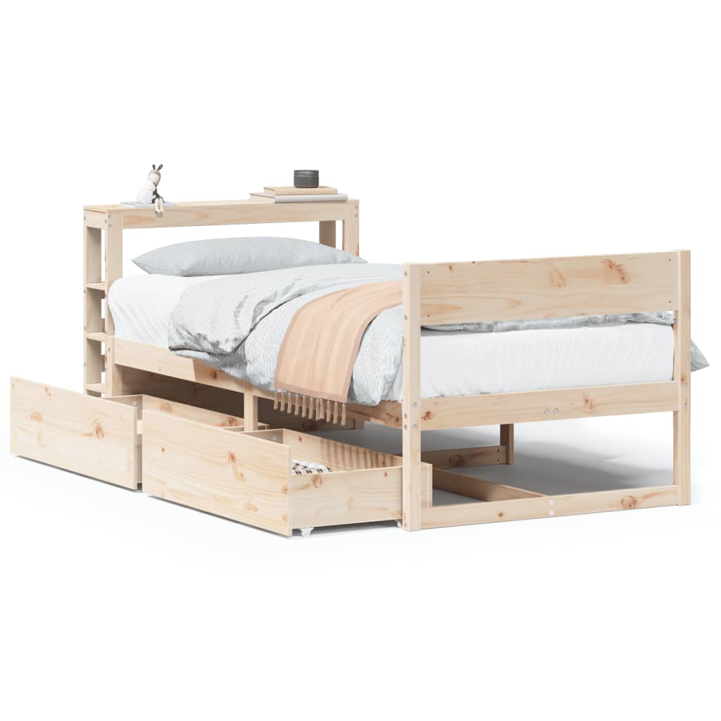 Solid Wood Bed Frame Without Mattress 90 X 190 Cm Pine