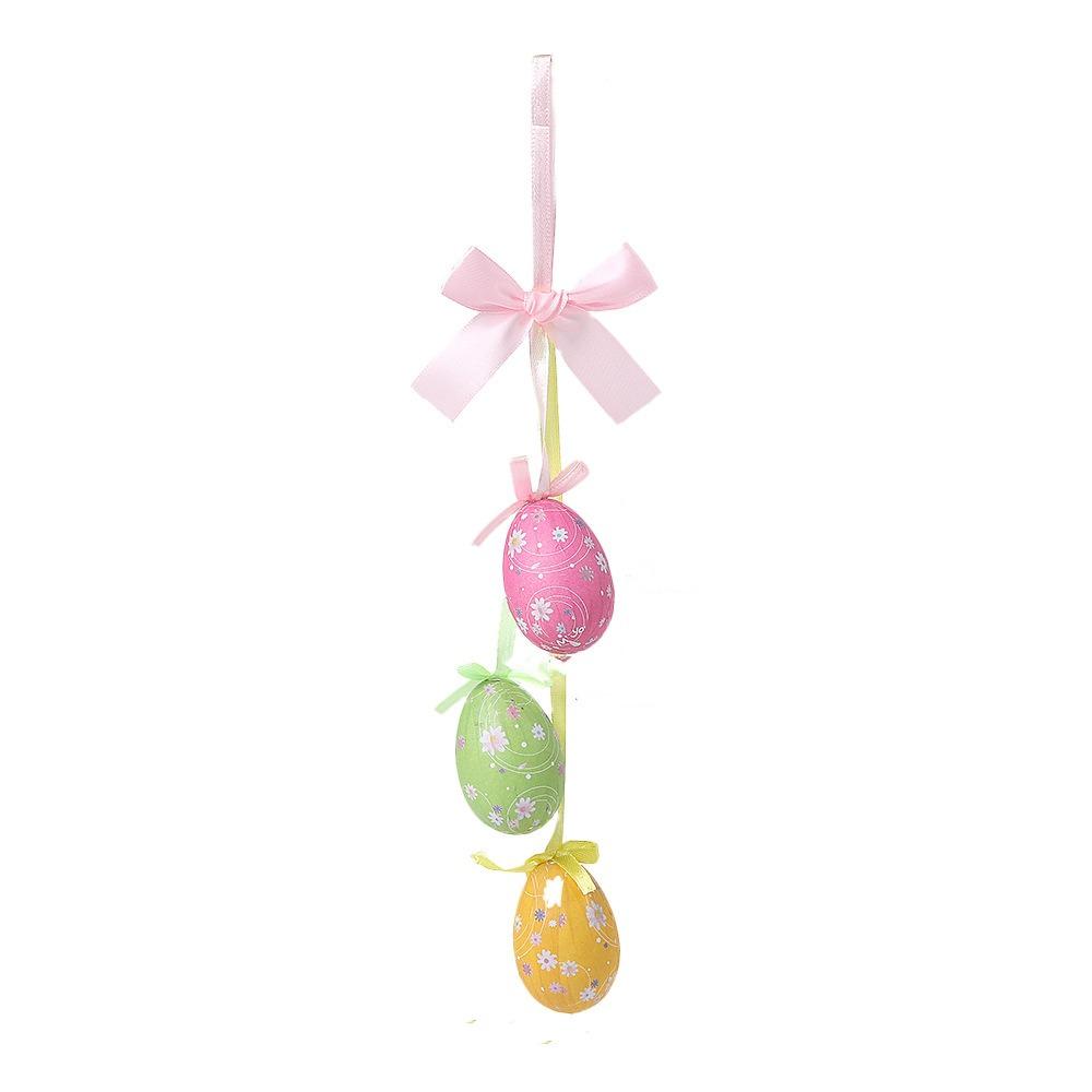 Painted Easter Eggs Hanging Pendant DIY Crafts Easter Tree Decor Colorful Eggs String  Home Decor