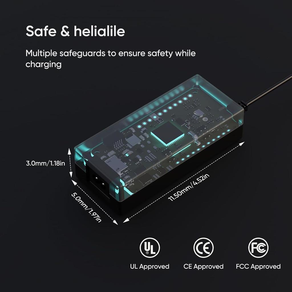 42V 2A Battery Charger Universal 5 Plugs Power Supply Adapter For 36V Lithium Battery, DC Plug With 8Mm 3 Prong /12Mm 3 Prong /8Mm RCA/3-Pin Male XLR