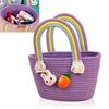 Gewebter Osterkorb mit Griff, gewebter Korb aus Baumwolle für die Eiersuche mit Hase und Karotte, leere Oster-Leckerli-Tasche für Geschenke und Süßigkeiten
