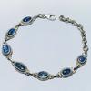 Natural Blue Kyanite Gemstone 925 Solid Sterling Silver Gift Bracelet 7-8" N9R37
