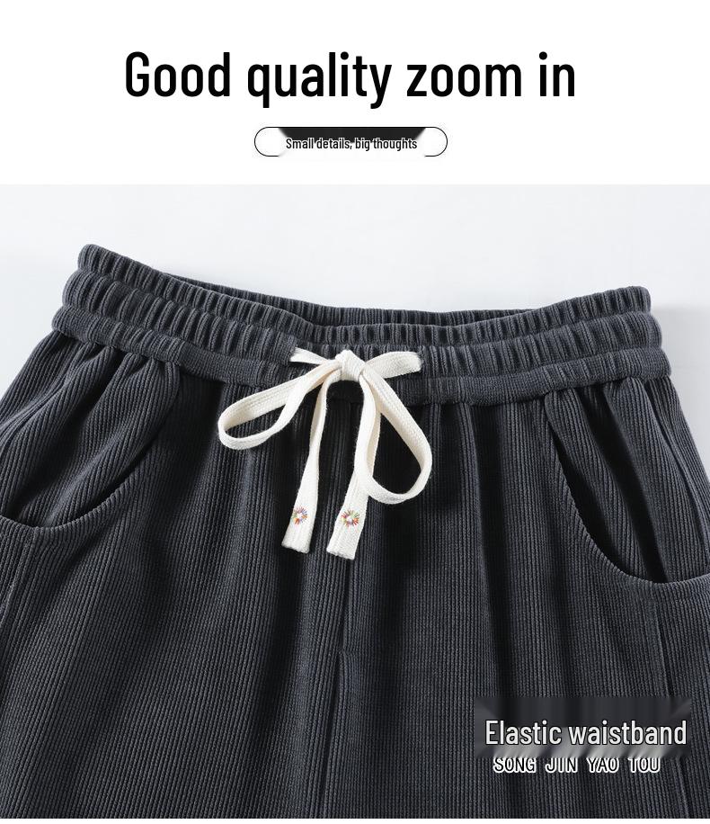 Women's Narrow and Wide-Leg Chenille Sweatpants, Fleece-Lined for Autumn/Winter 2024, Straight-Leg Casual Design.