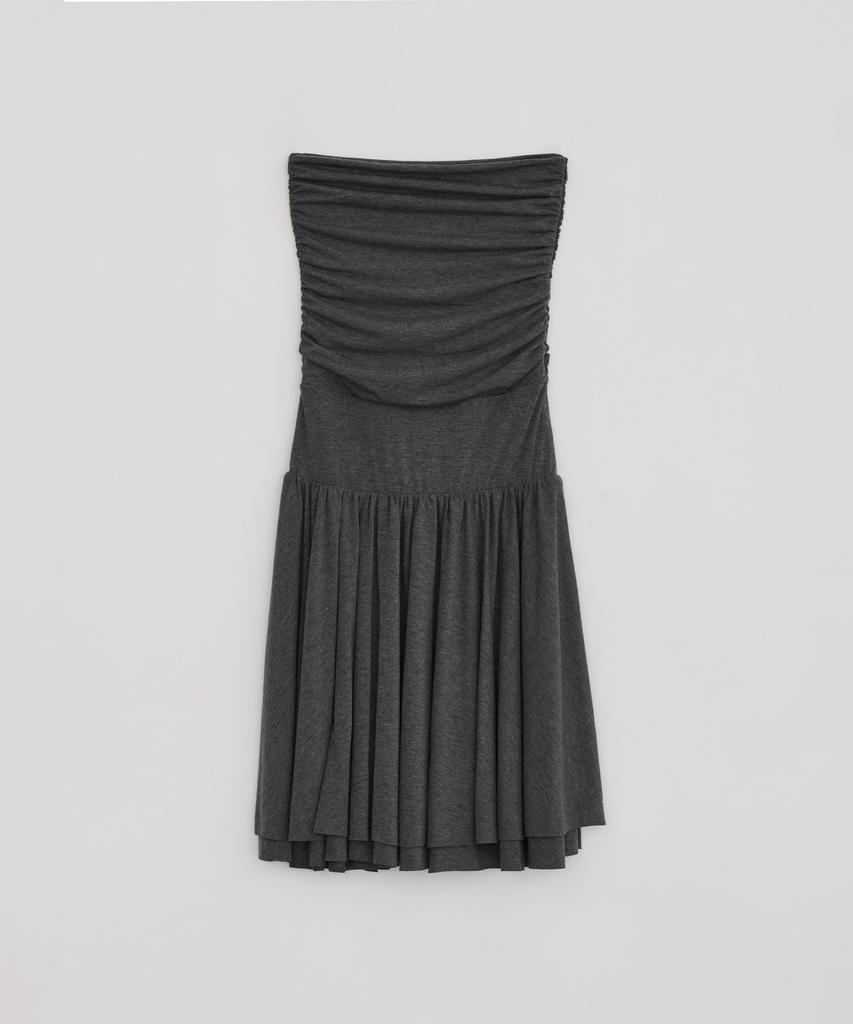 Loutaideu Two-Way Shirring Dress [Charcoal]