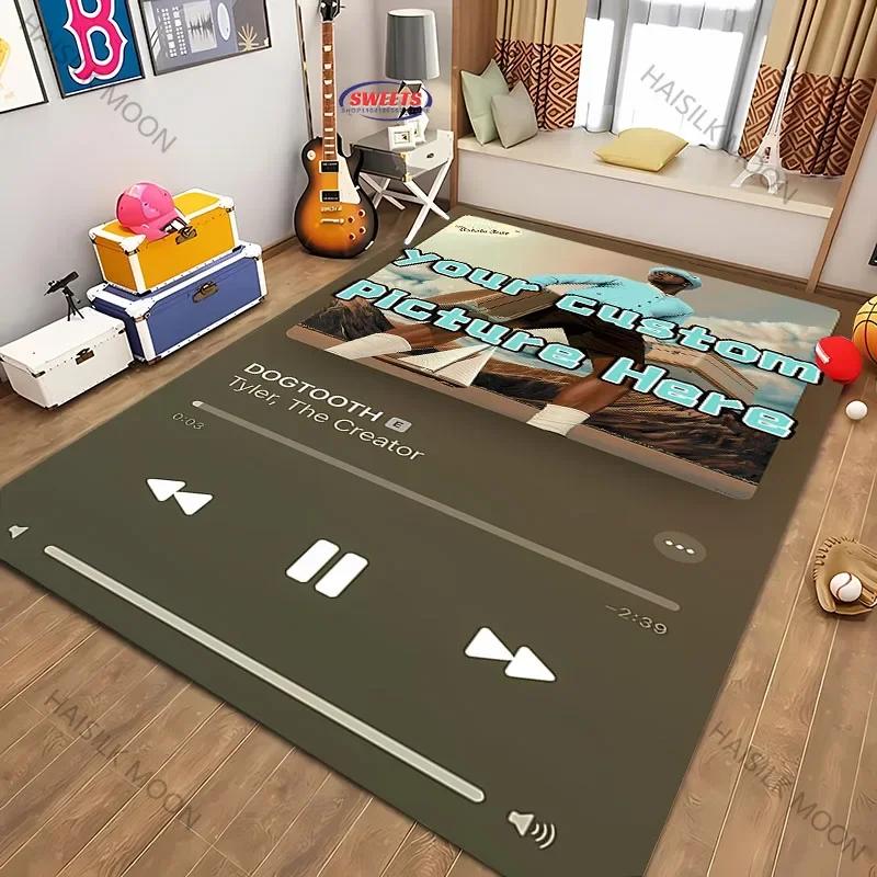 3D HD Personalisiertes Musik-Thema Benutzerdefinierter Bildteppich Musikliebhaber-Matte Geeignet für Musikklassenzimmer Wohnzimmer Kinderzimmer Teppich