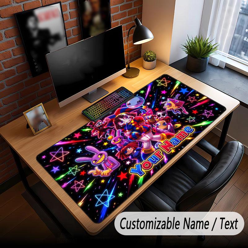 Custom Name Text Big Mouse Pad,The Amazing Digital Circus Soft Non Slip Extended Desk Mat For Home Office