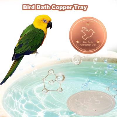 Vogelbad Kupferschale, 0,6 mm Verstärkte Kupfer-Reinigungsschale mit Dreipunktauflage für physikalisch sicheres sauberes Wasser zu allen Jahreszeiten