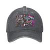 FNF Bad Time Trio Friday Night Funkin Game Washed Denim Cap Casual Baseball Caps Adjustable Hat Summer Unisex Baseball Hats