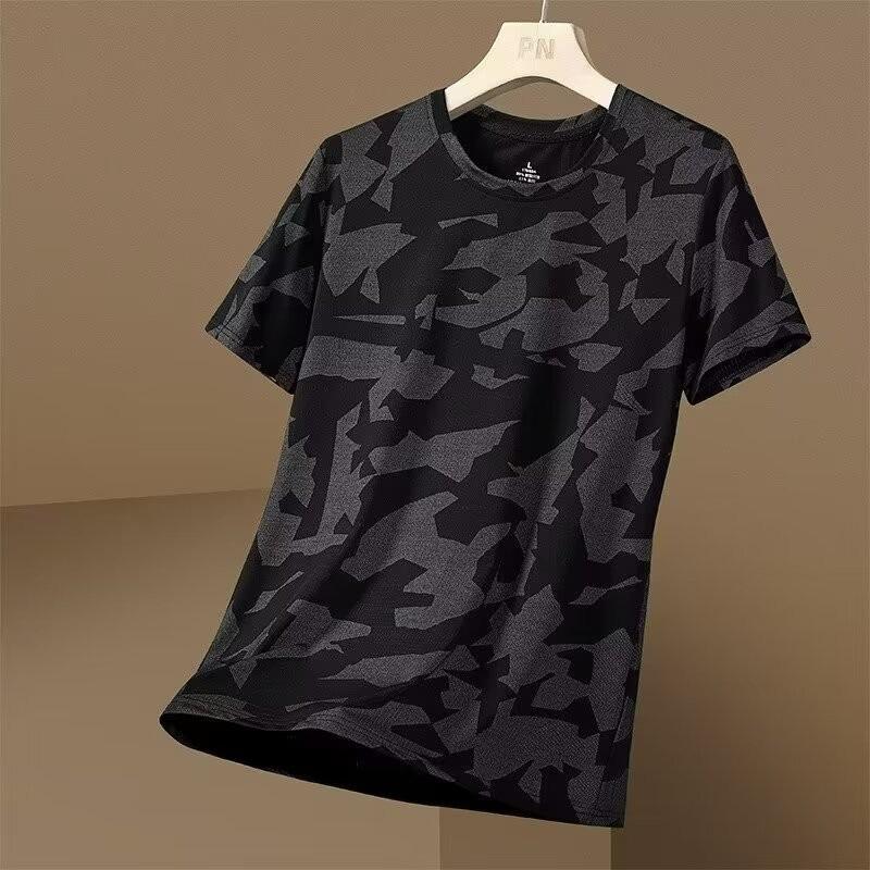 Men's Quick-Dry Camouflage Ice Silk T-Shirt - Summer Fashion Short Sleeve Sports Top