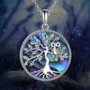 Owl Tree of Life Pendant Abalone Shell Necklace Gives Feminine Charm Not Fading Titanium Steel Chain Fashion Jewelry Accessories