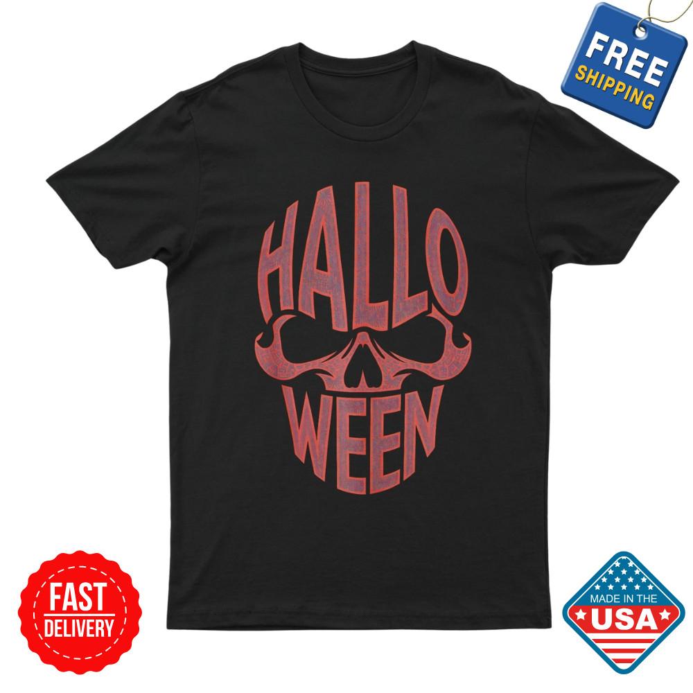 Halloween Costumes Skull Typography Graphic Creepy Spooky T-Shirt Unisex Reprint Unisex T-Shirt XXL