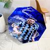 Inter Milan Star Lautaro Automatic Folding Umbrella - 8-Rib Travel Umbrella with Auto Open/Close & Portable, Gift for Christmas, Birthdays