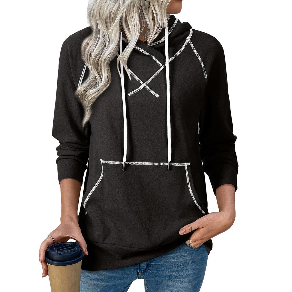 Womens Hoodies Drawstring Hooded Sweatshirt Pullover Long Sleeve Tops Womens Fall Fashion