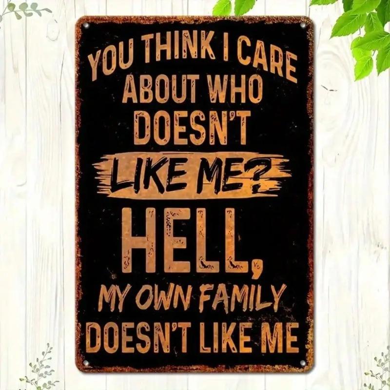 Sarcastic Family Humor Metal Wall Art Vintage Home Decor Comedy Plaque
