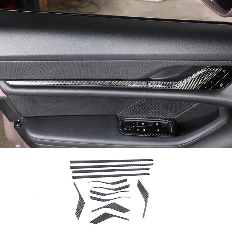 Soft Carbon Fiber for Porsche Taycan 2019-2025 Car Interior Dashboard Center Console Door Decoration Stickers Car Accessories