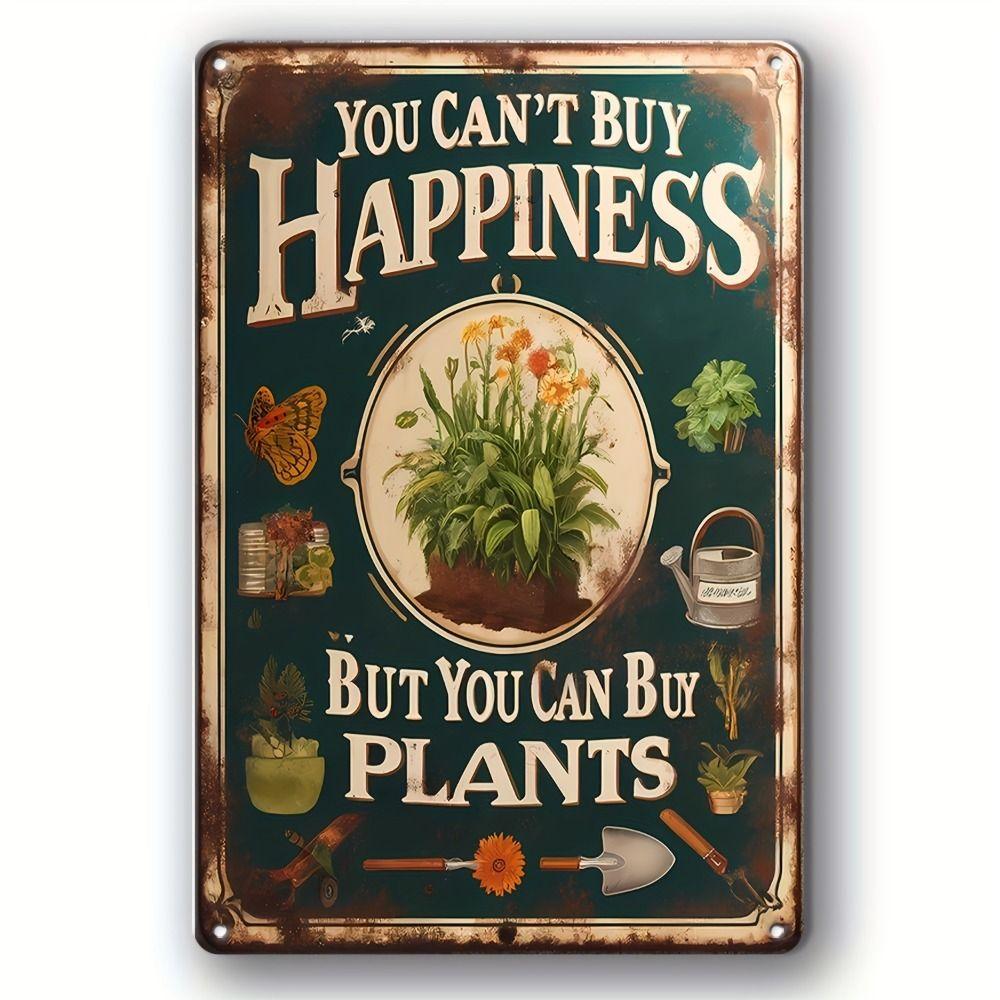 Vintage Metal Wall Poster – Floral Garden Decor, 20x30cm