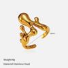 European and American fashion influencer bestseller: glossy open titanium steel ring, stainless steel plated with 18K gold, niche ring for women