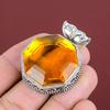 Faceted Citrine Pendant Original Gemstone Pendant 925 Sterling Silver Pendant Birthstone Jewelry Handmade Vintage Pendant Engagement Gifts
