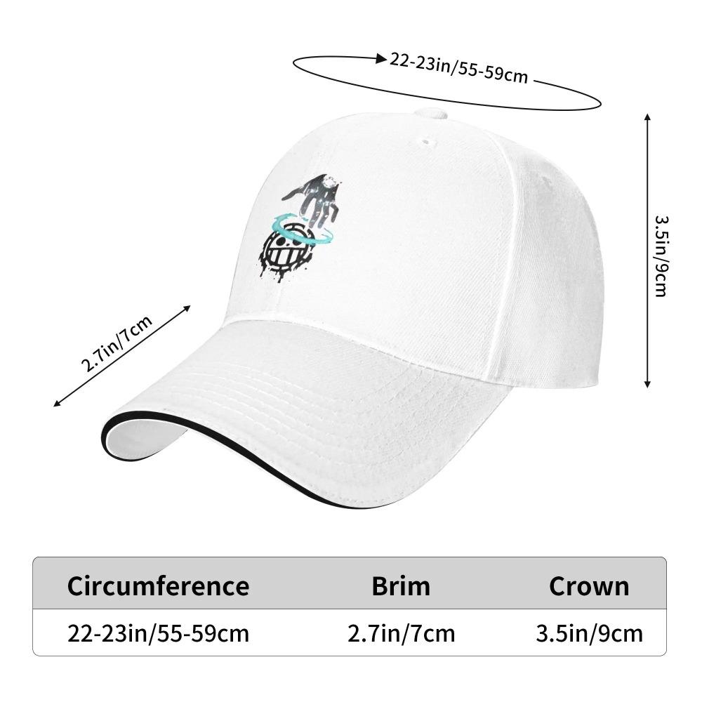 Trafalgar Law Room Baseball Caps Fashion One Piece Sandwich Hat for Men Women Adjustable Sun Cap Travel Gift