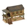 1/72 Models House Unpainted DIY Wooden House Assemble DIY Projects Accessory G