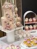 10-Piece White Dessert Display Stand Set: Wooden & Acrylic Tabletop Decoration