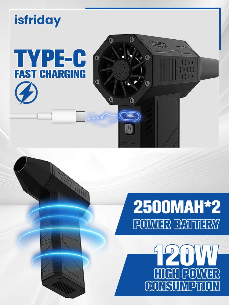 X3 Mini Turbo Violent Fan 110000RPM Car Electric Air Duster With 4 Nozzles Rechargeable Super Jet Dry Blower for Truck Keyboard