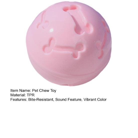 Pet Toy Molar Teeth Cleaning Hollow Bone Design Thickened Bite-Resistant TPR Material Chew Toy with Built-in Sound Ball