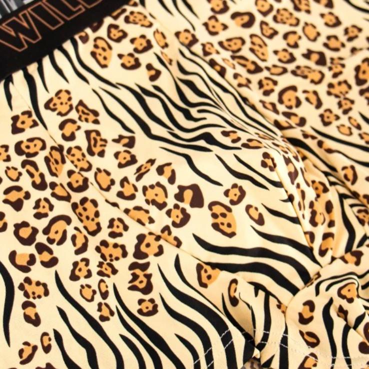 Boxer con Stampa Leopardo Seta Ghiacciata Biancheria Intima Uomo Mutande Uomo in Grafene Traspiranti Comode Mutandine da Uomo Boxer Corti Ultraleggeri Slip