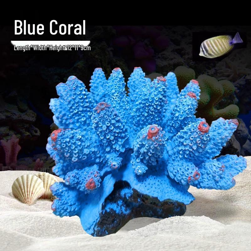 Aquarium Resin Coral Ornament Set: Simulated Coral Tree & Fish-Shrimp Hiding Decoration for Saltwater Tanks