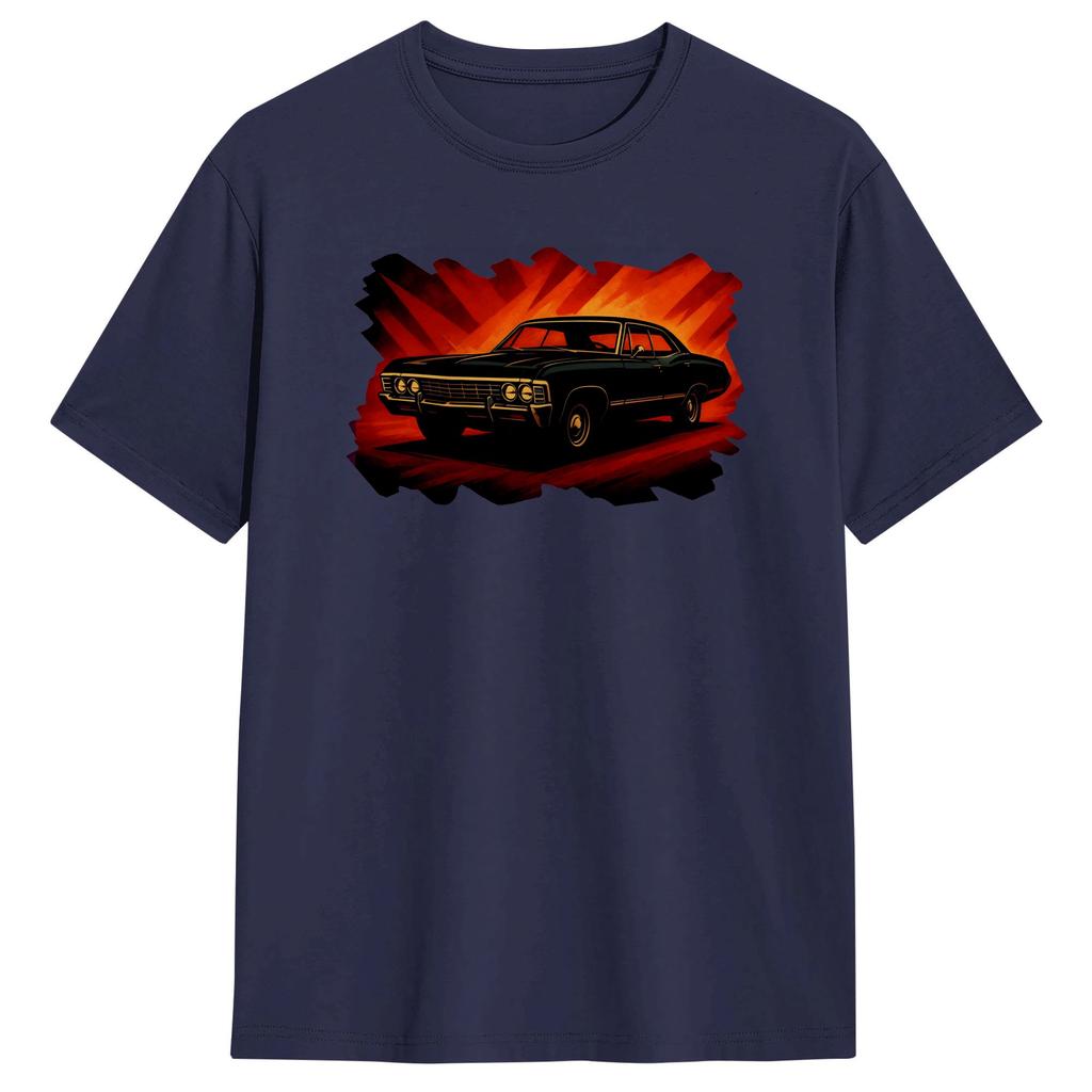 Unisex TShirt IMPALA SPN Impala Supernatural Vintage Cotton Tees Short Sleeve T Shirt Crewneck Clothing Summer