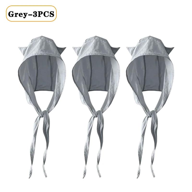 1-10PCS Summer Quick Dry UV Protection Sun Visor Hat for Women with Devil Horns Strap Cat Ear Slimming Outdoor Hiking Beach Cap